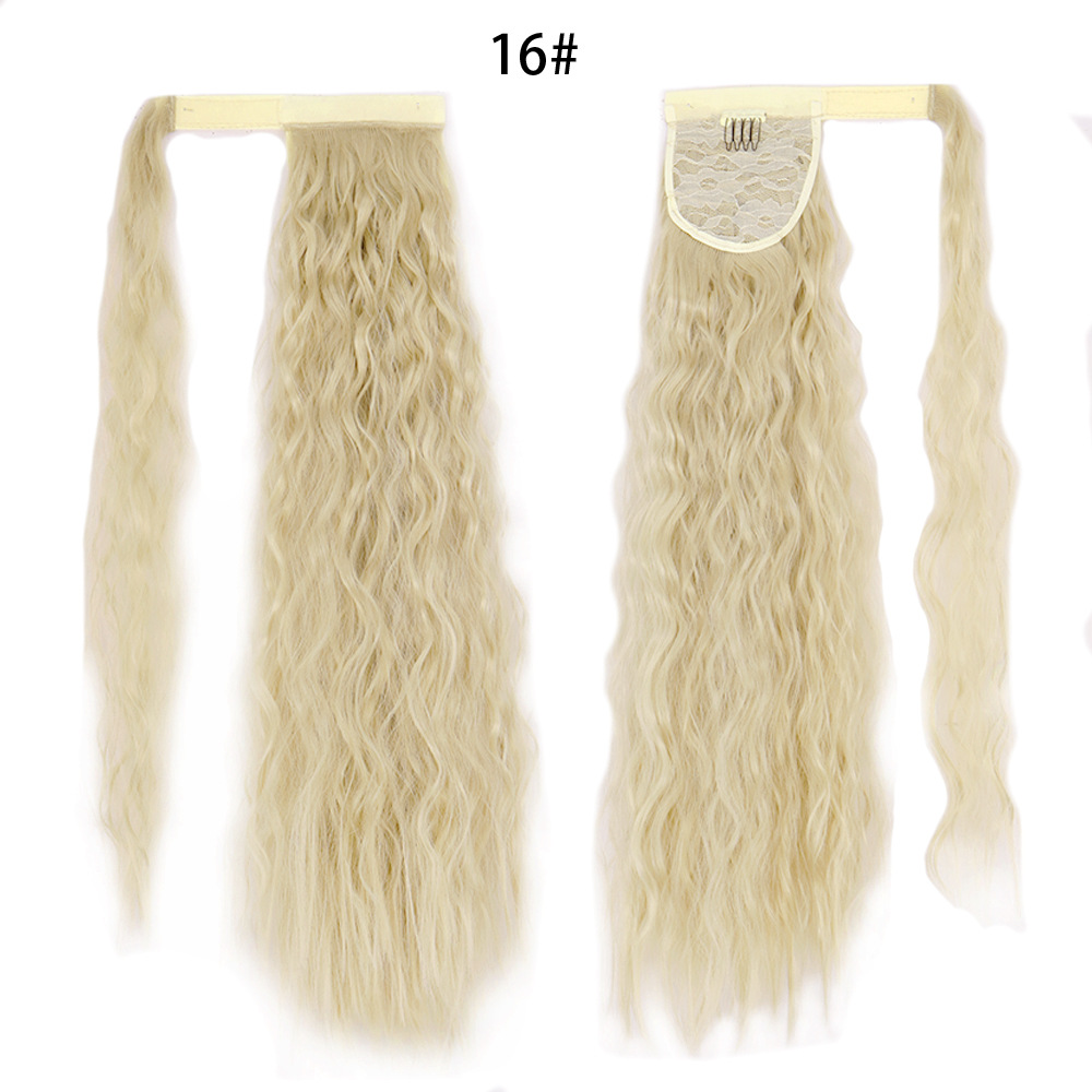 Ponytail Wig Water Wave Velcro Banding Chemical Fiber High Temperature Silk photo 3