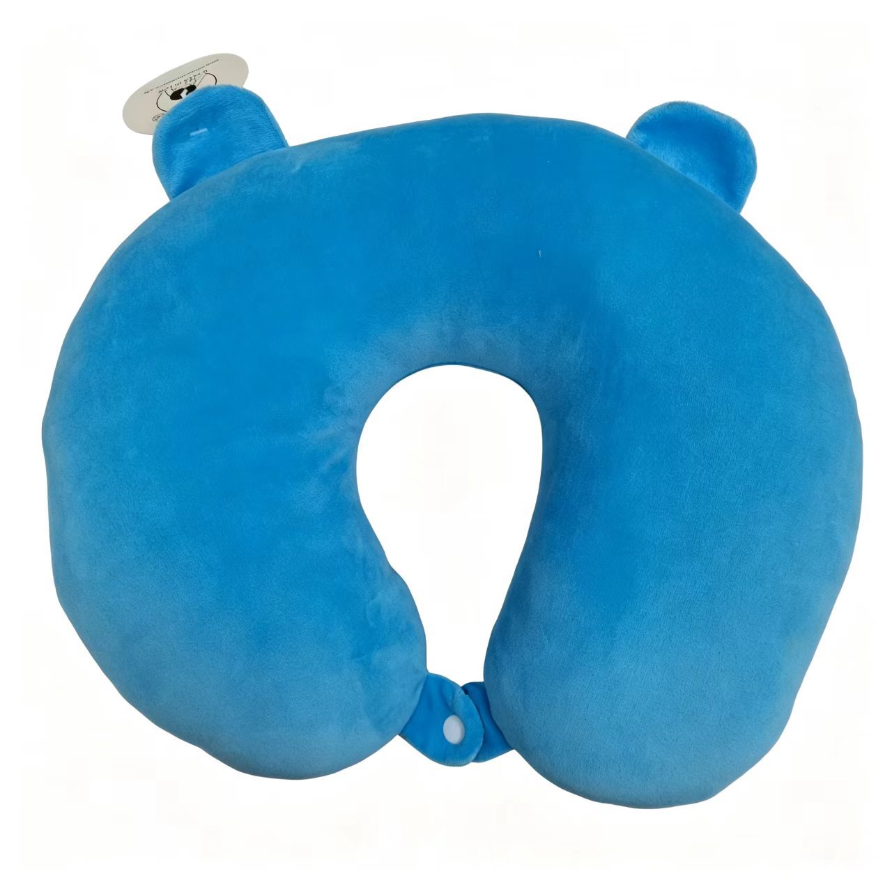 Cute Blue Cartoon Bear Plush Travel Neck Pillow, PP Cotton Filled U Shaped Neck Support Cushion, Soft Fluffy Neck Rest For Airplane Car Office Nap photo 3