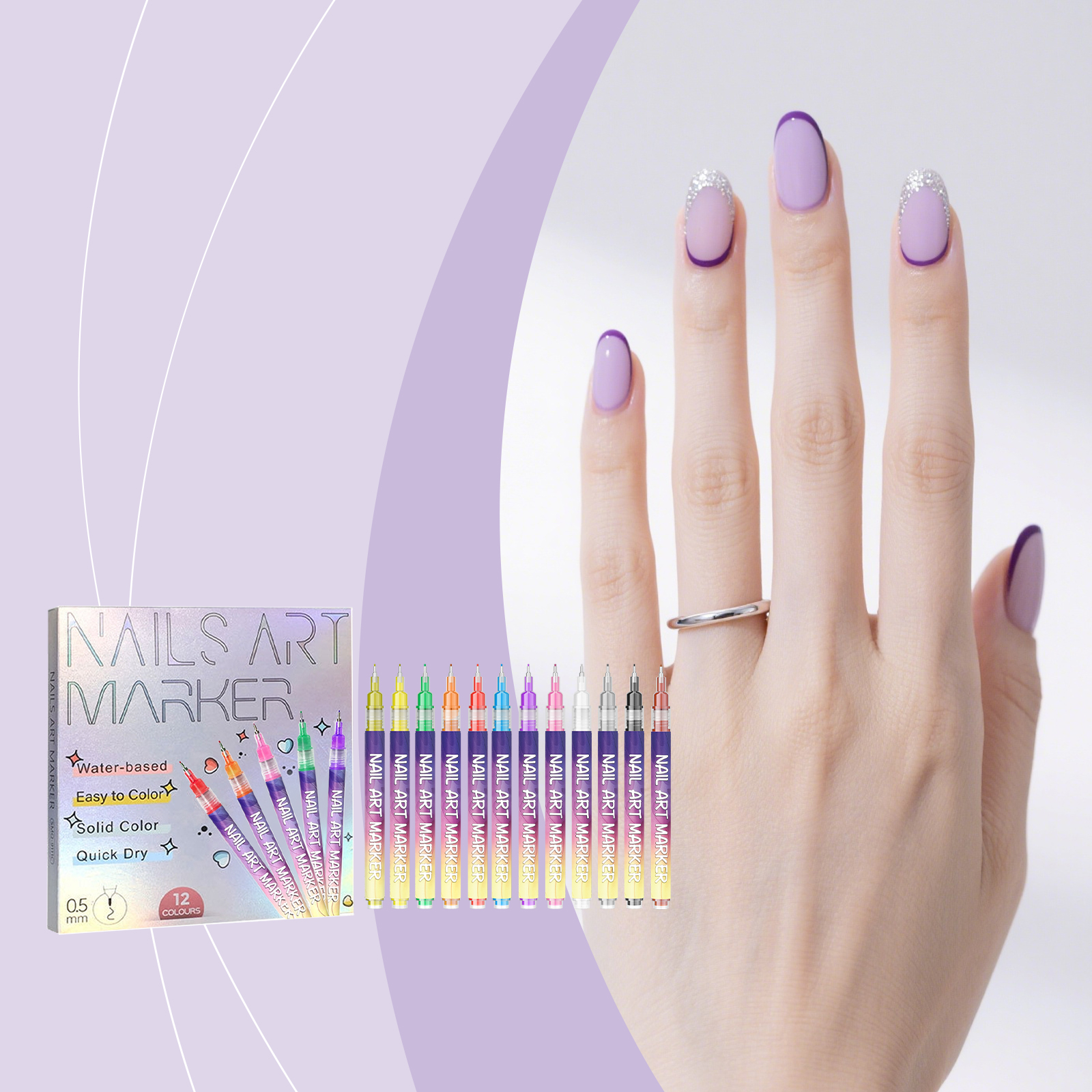 DIY Nail Painting Pen 12pc 1box photo 7