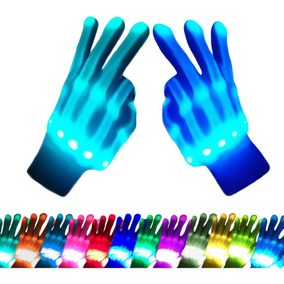 Kids Toys 12 Colors LED Gloves Cool Toys For Age 3-6 Years Old Boys Girls Halloween Costumes Light Up Gloves Stocking Stuffers Christmas Birthday photo 1
