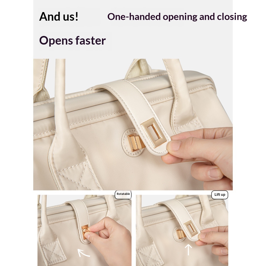 Multi Functional Handheld Backpack Mother And Baby Bag For Outdoor Use, Large Capacity Dry Wet Separation, Mommy Bag - Light Gray photo 2