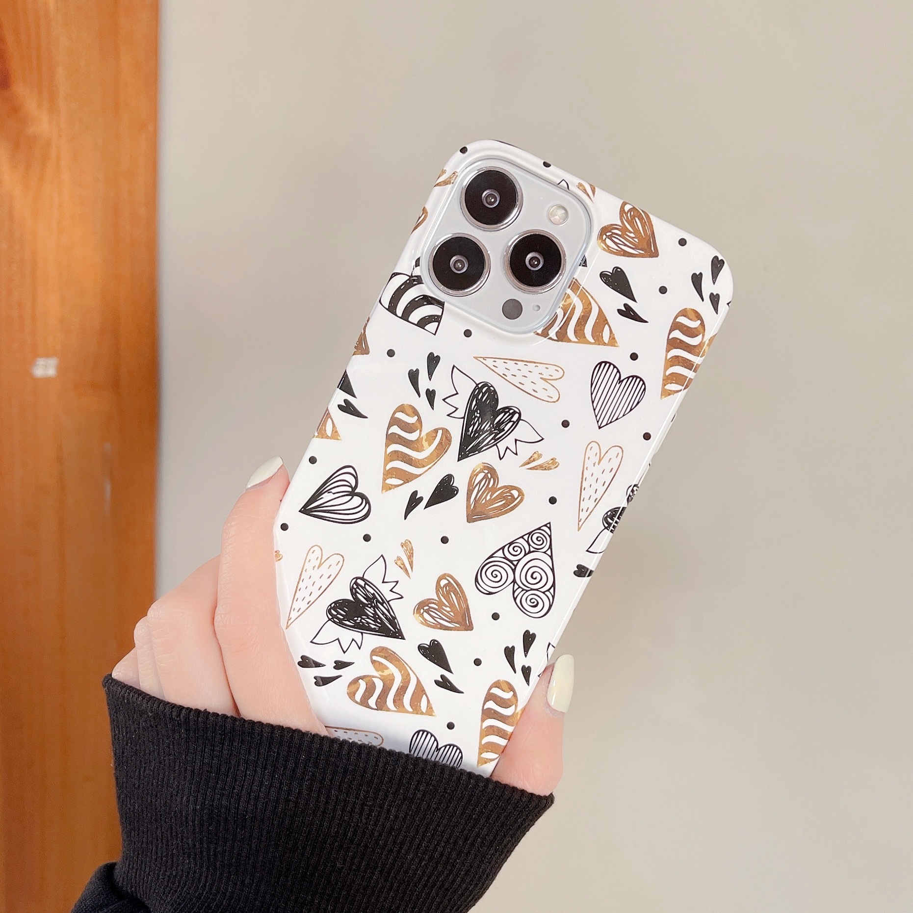 Phone Case Water Sticker Oil Painting Aeolian Bells Flower Double Film PC Drop-resistant photo 3