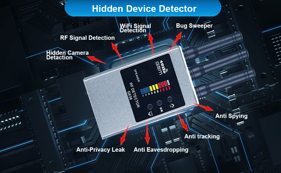 RF Bug Detector Hidden Camera Finder Anti-Spy Listen Swe photo 8