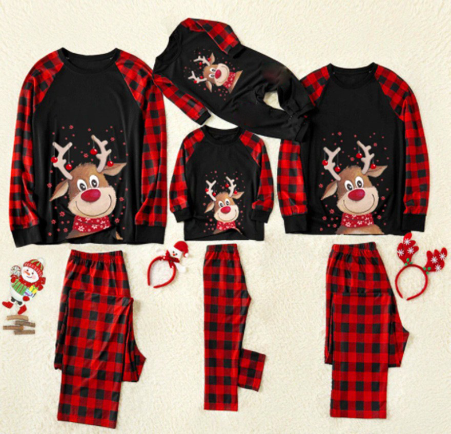 Christmas Elk Printing Parent-child Wear Homewear photo 3