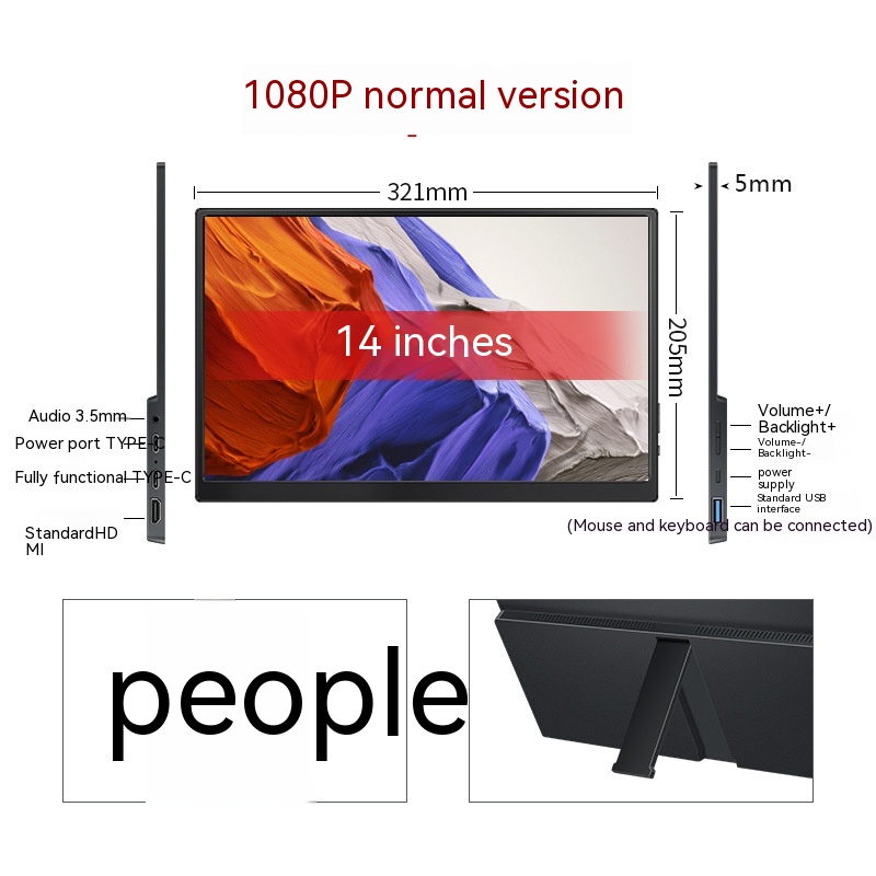Touch Portable Monitor Mobile Phone Computer Game External Expansion Screen photo 4