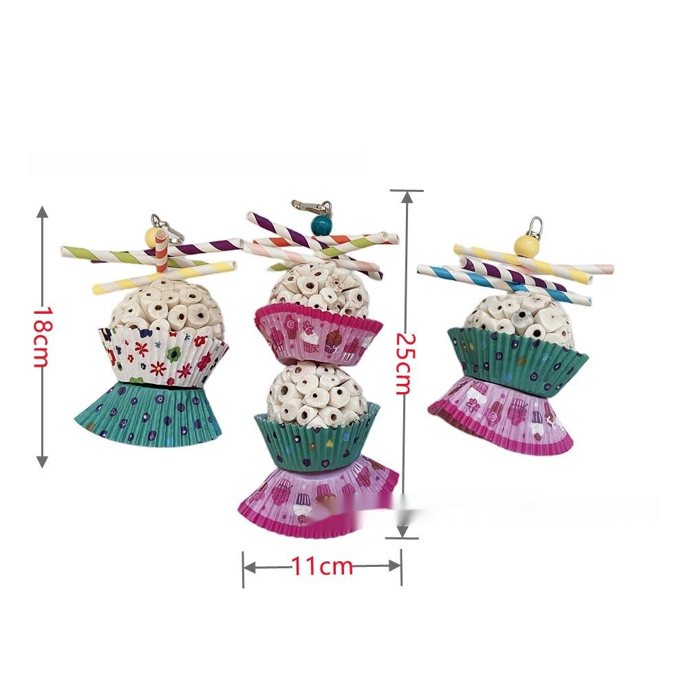 Parrot Toy Bird Edible Soft Ball Shredding Toy Relieving Boredom Chewing Bite Toy photo 8