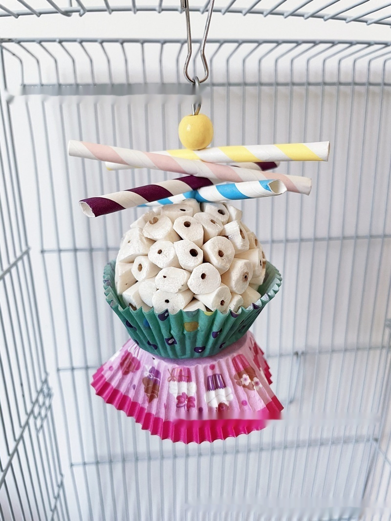 Parrot Toy Bird Edible Soft Ball Shredding Toy Relieving Boredom Chewing Bite Toy photo 4