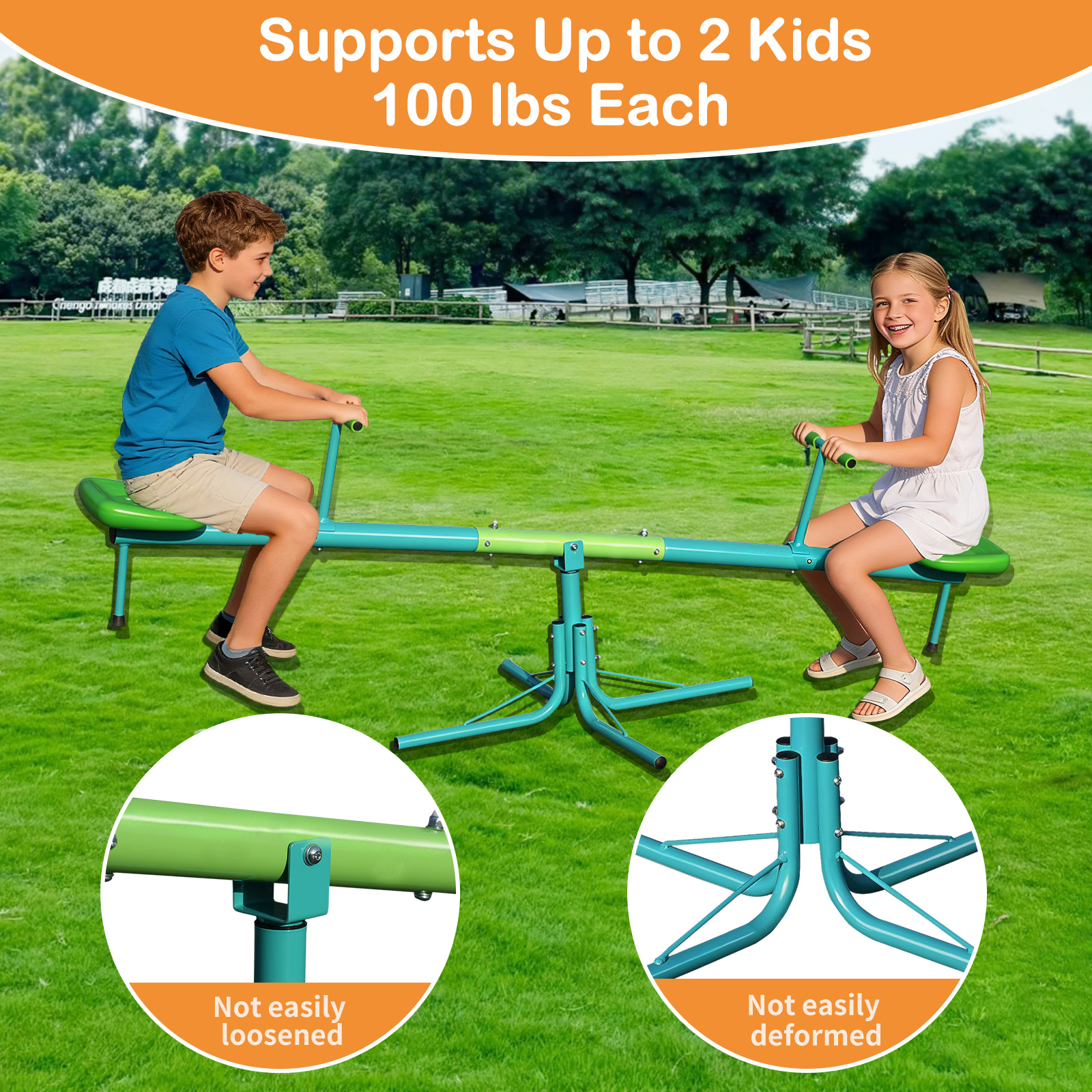 Stilt Board, 360 Degree Rotating Toddler Sitting And Wobbling On A Rotating Seesaw, Backyard Playground For Children's Outdoor Play Equipment photo 5