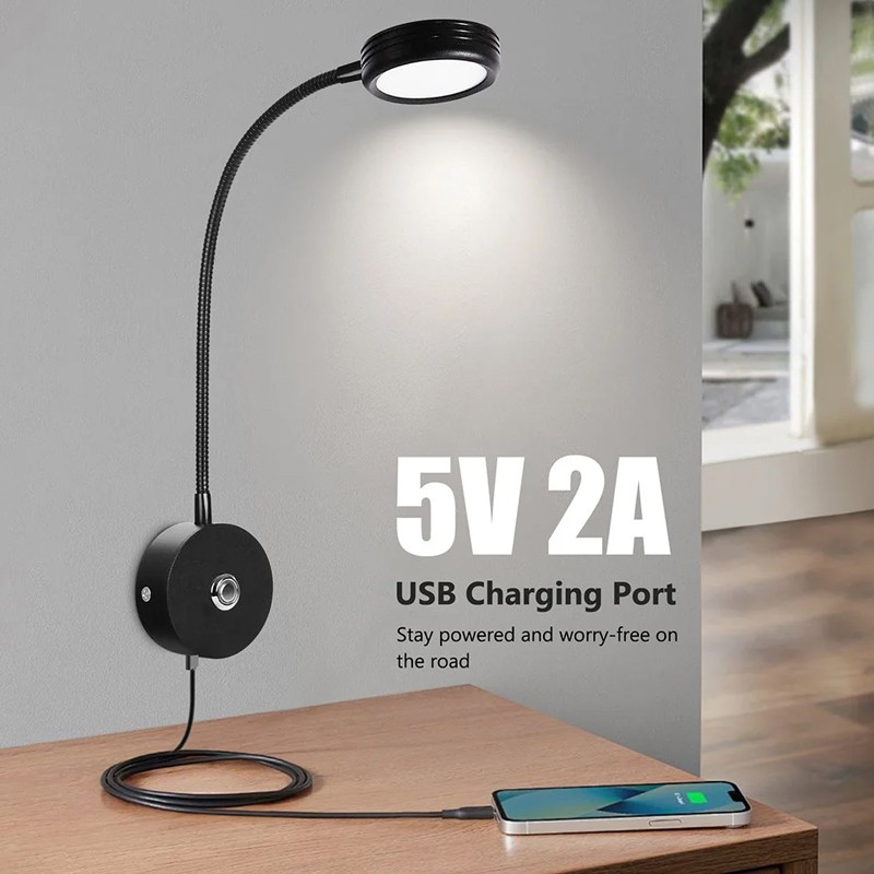 12V LED Touch Dimmable USB Spot Reading Light Motorhome Campervan Caravan Boat photo 5