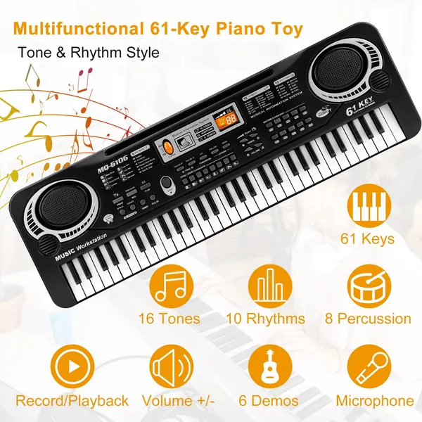 61 Keys Digital Music Electronic Keyboard Electric Piano Musical Instrument Kids Learning Keyboard photo 4