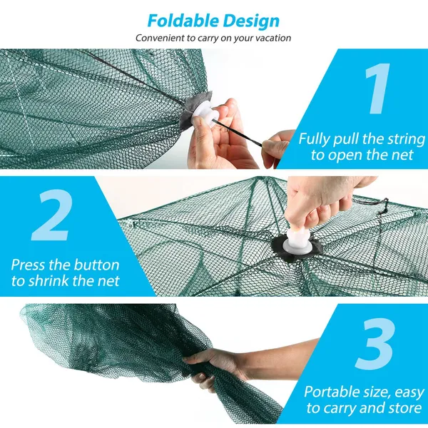 Fishing Trap Net Portable Folded Fishing Bait Trap Shrimp Minnow Crab Bait Net photo 3