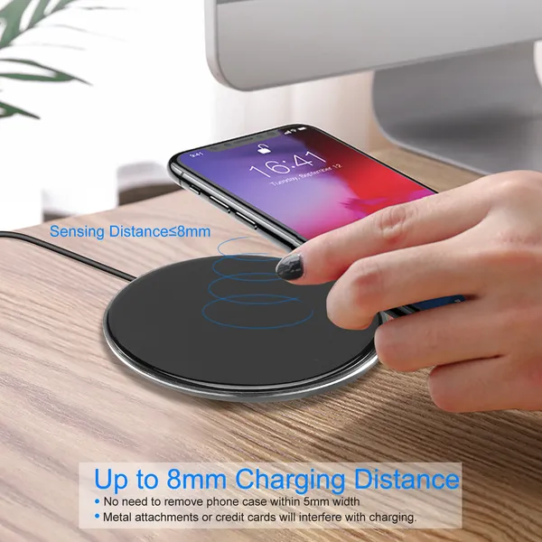 Wireless Charger Qi-Certified Ultra-Slim 5W Charging Pad For IPhone XS MAX/XR/XS/X/ 8/8 Plus photo 2