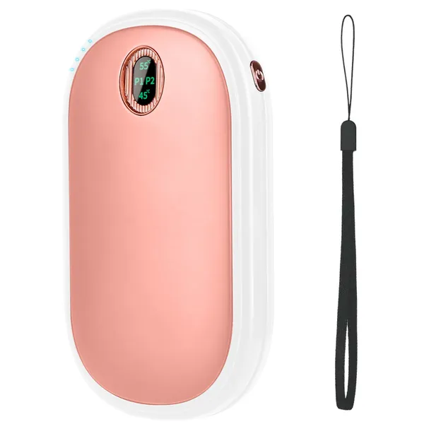 Rechargeable Hand Warmer Electric Hand Heater Portable Reusable Pocket Warmer Power Bank With Digital Display 2 Levels Double-sided Heating photo 4
