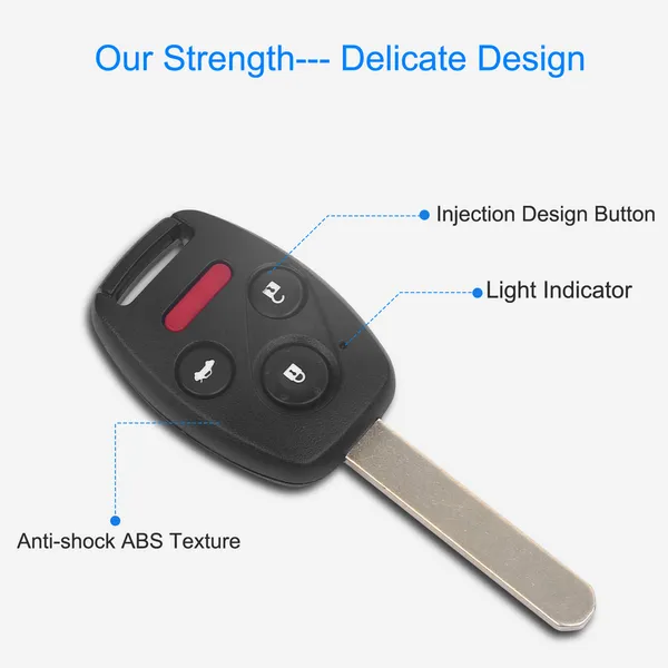 Fit For Honda Accord 2003-2007 Remote Keyless Entry Shell Button Car Key Fob Uncut Key Cover Case OUCG8D-380H-A FCCID 313.8MHz Frequency photo 2