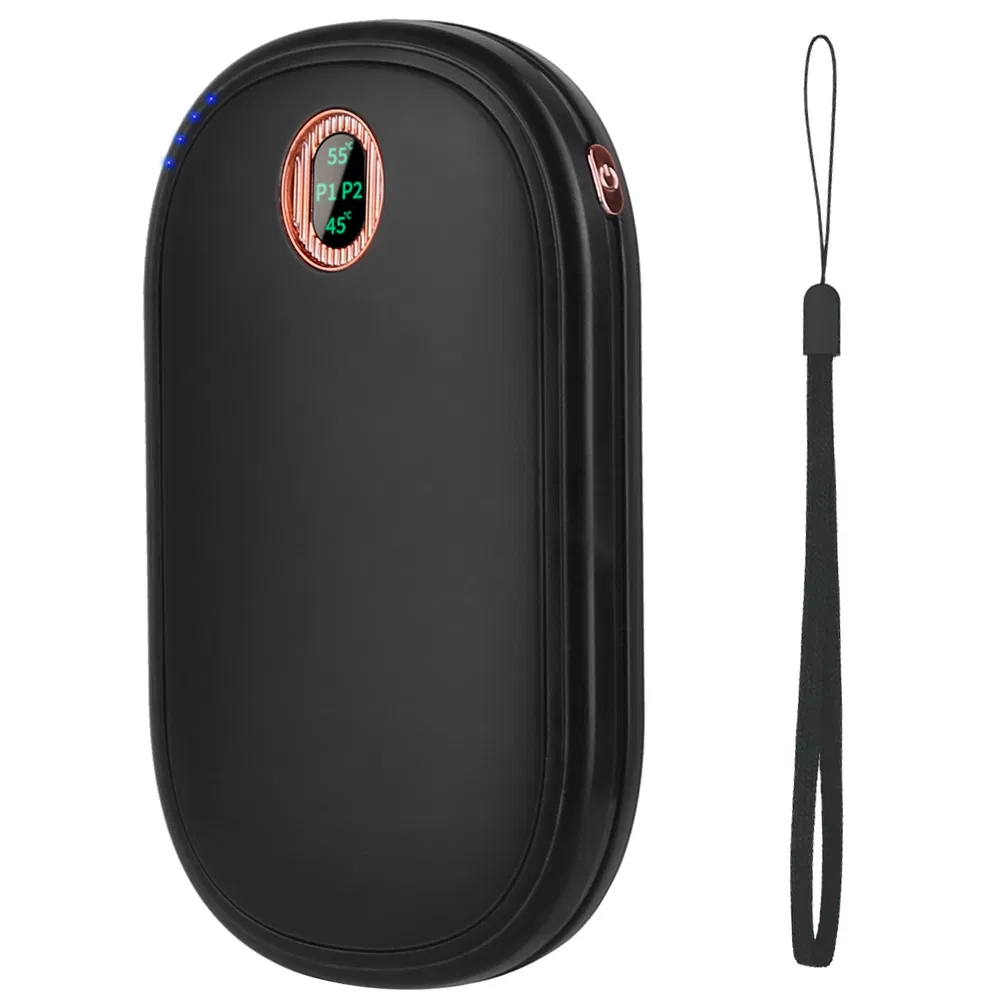 Rechargeable Hand Warmer Electric Hand Heater Portable Reusable Pocket Warmer Power Bank With Digital Display 2 Levels Double-sided Heating photo 7