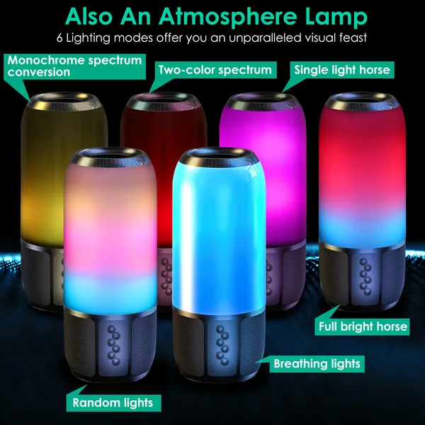Wireless Portable Speaker Loud Stereo Speaker With Color Changing Light Radio Party TWS Speaker For Home Outdoor Travelling photo 3
