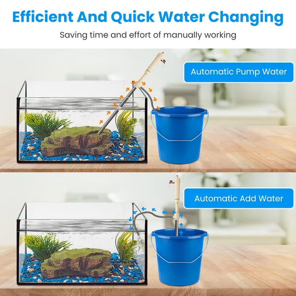 Multifunctional Electric Aquarium Gravel Cleaner Kit Length Adjustable Automatic Fish Tank Vacuum Cleaner photo 2