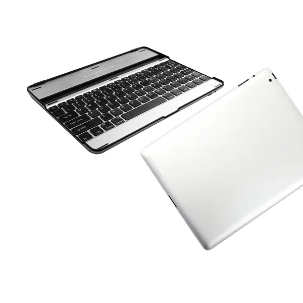 Silver And Black Aluminum Alloy Wireless Keyboard Tablet Cover photo 3
