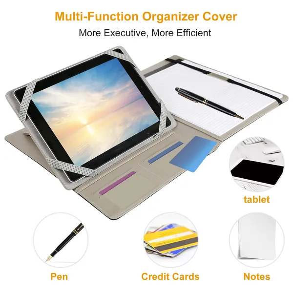 Organizer Case For 9.7in Tablet PC Business Tablet Portfolio With A5 Notepad Paper Pad Card Holder photo 3