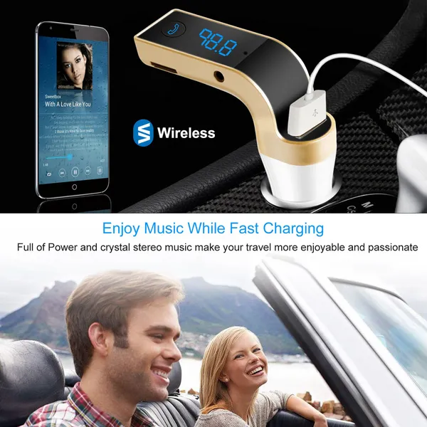 Car Wireless FM Transmitter USB Charger Hands-free Call MP3 Player MMC Card Reading Aux-in LCD Display photo 4