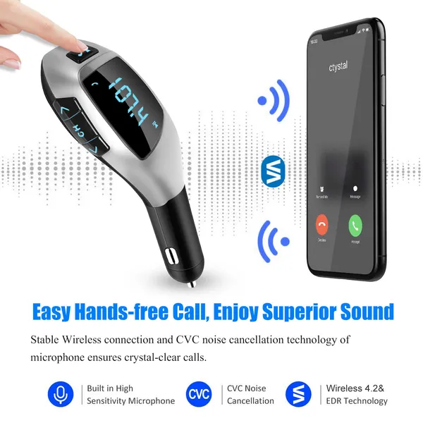 Car FM Wireless Transmitter USB Charge Hands-free Call MP3 Player photo 5