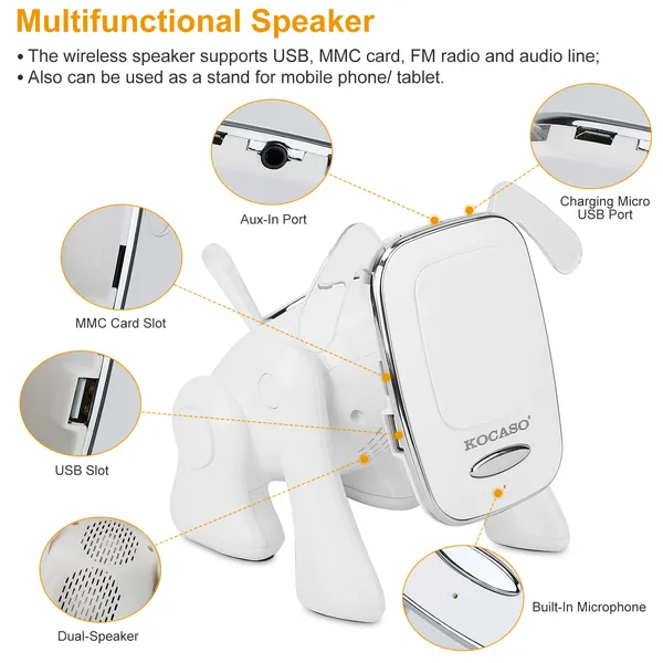 Puppy Dog Wireless Speaker Portable Mini Music Player Stereo Cute Animal Speaker photo 5