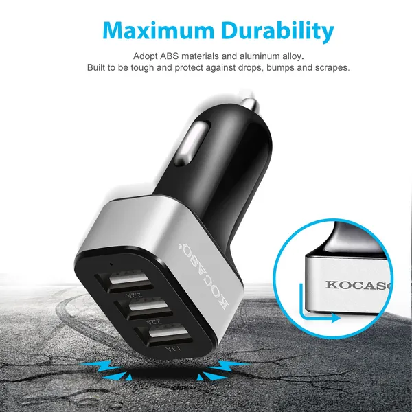 USB Car Charger 30W 5.5A 3 USB Port Cigarette Lighter Charger Adapter photo 4