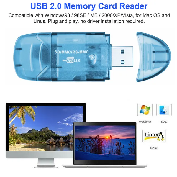 Memory Card Reader USB 2.0 480Mbps High Speed Card Reader Adapter For SD Card photo 2