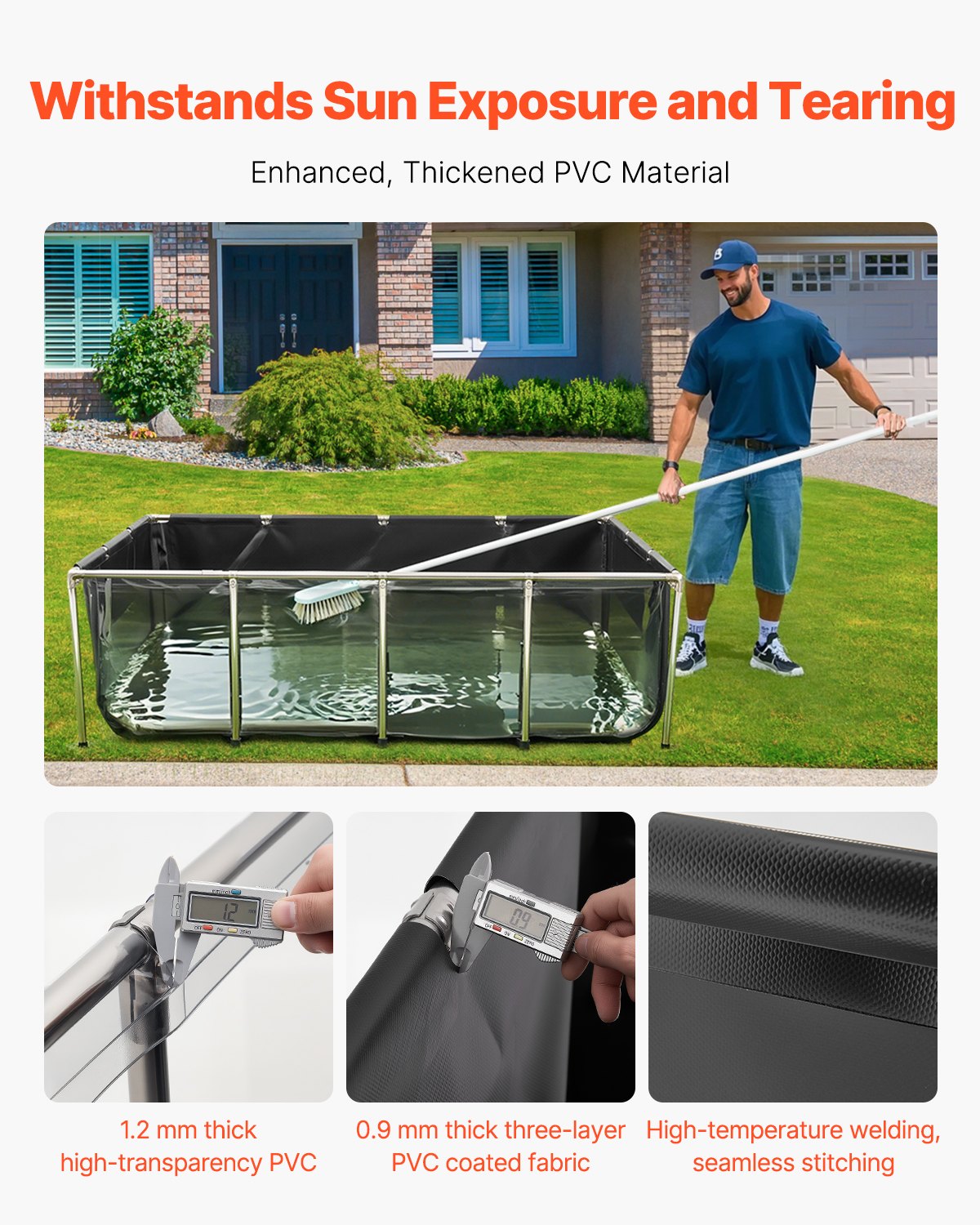 Canvas Fish Pond Above Ground Koi Tank 470 Gal With Clear Viewing Panel photo 4