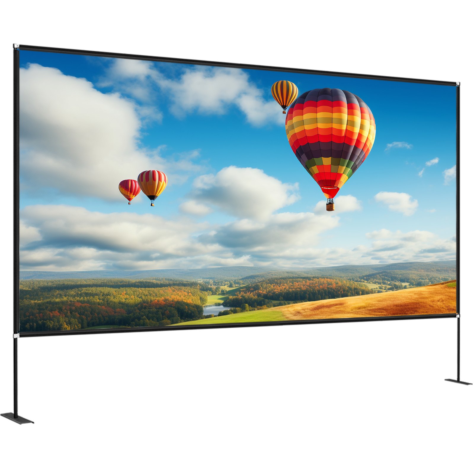 Projector Screen With Stand 150inch Portable Movie Screen 16:9 4K HD Wide Angle Outdoor Projector Screen Stand Easy Assembly With Storage Bag For Home Theater Office Outdoor Use photo 1