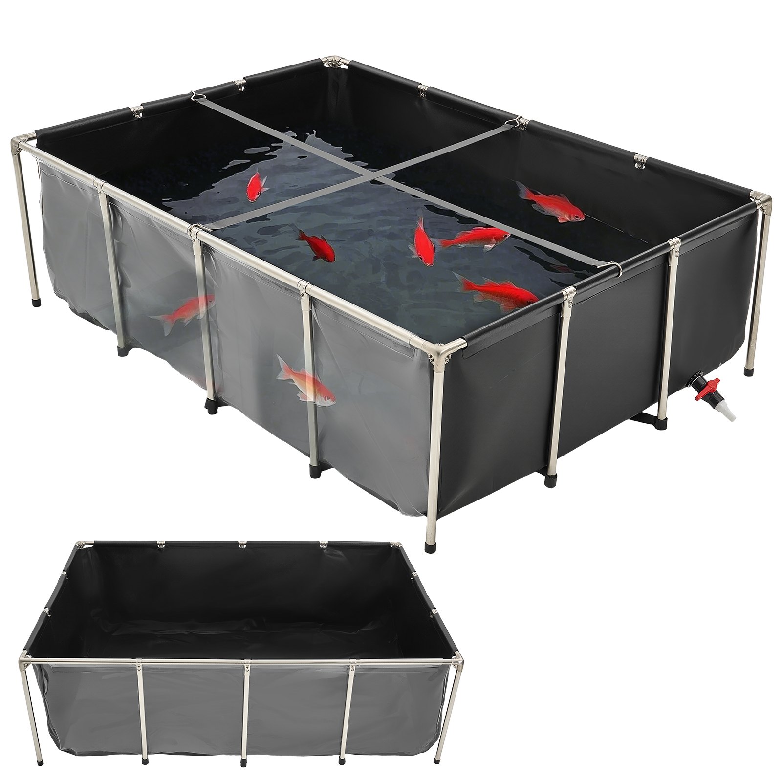 Canvas Fish Pond Above Ground Koi Tank 470 Gal With Clear Viewing Panel photo 1