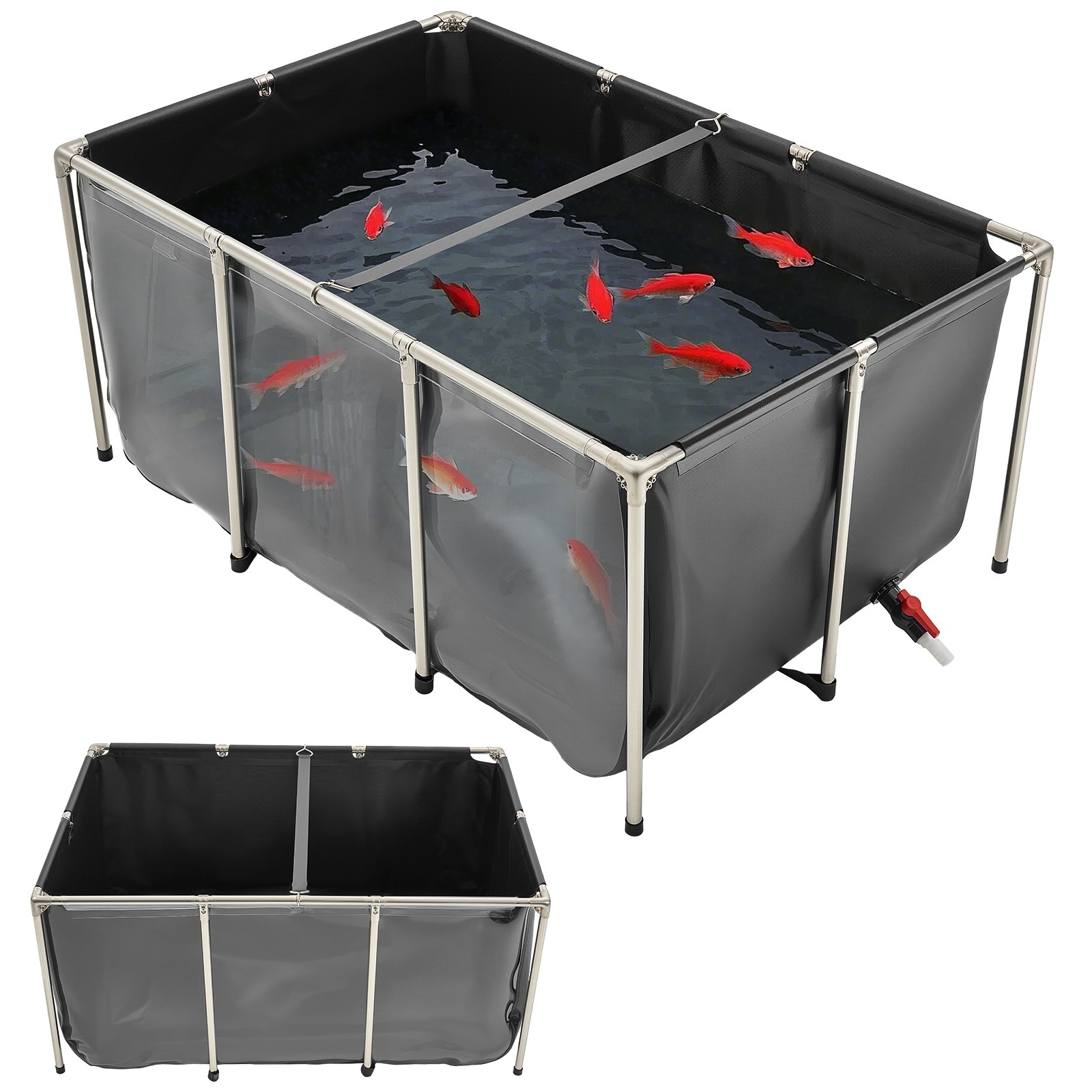 Canvas Fish Pond Above Ground Koi Tank 270 Gal With Clear Viewing Panel photo 1