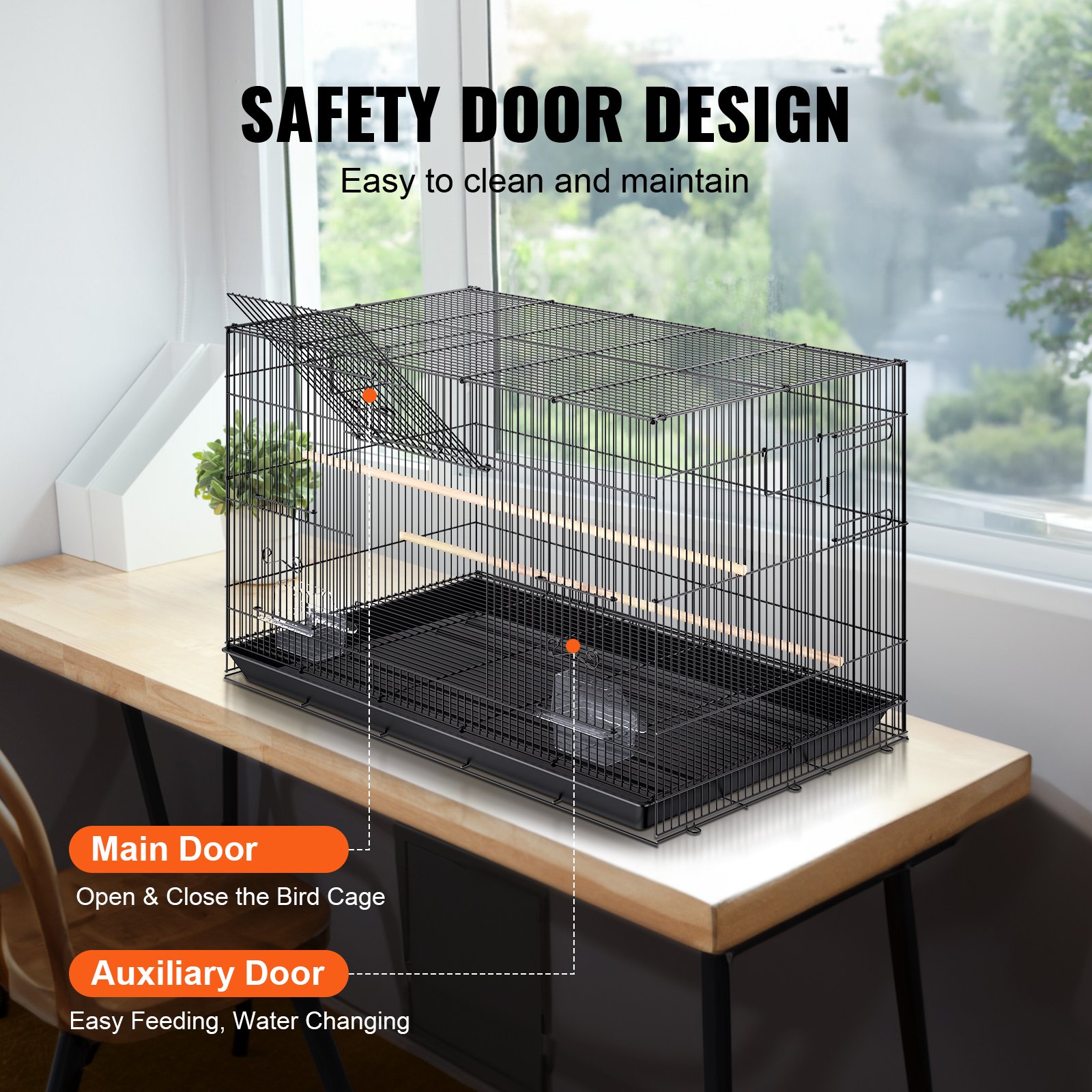 30 Inch Bird Cage, Metal Large Parakeet Cages For Cockatiels Small Parrot Budgies Lovebirds Canaries, Pet Bird Cage With Rolling Stand And Tray photo 4