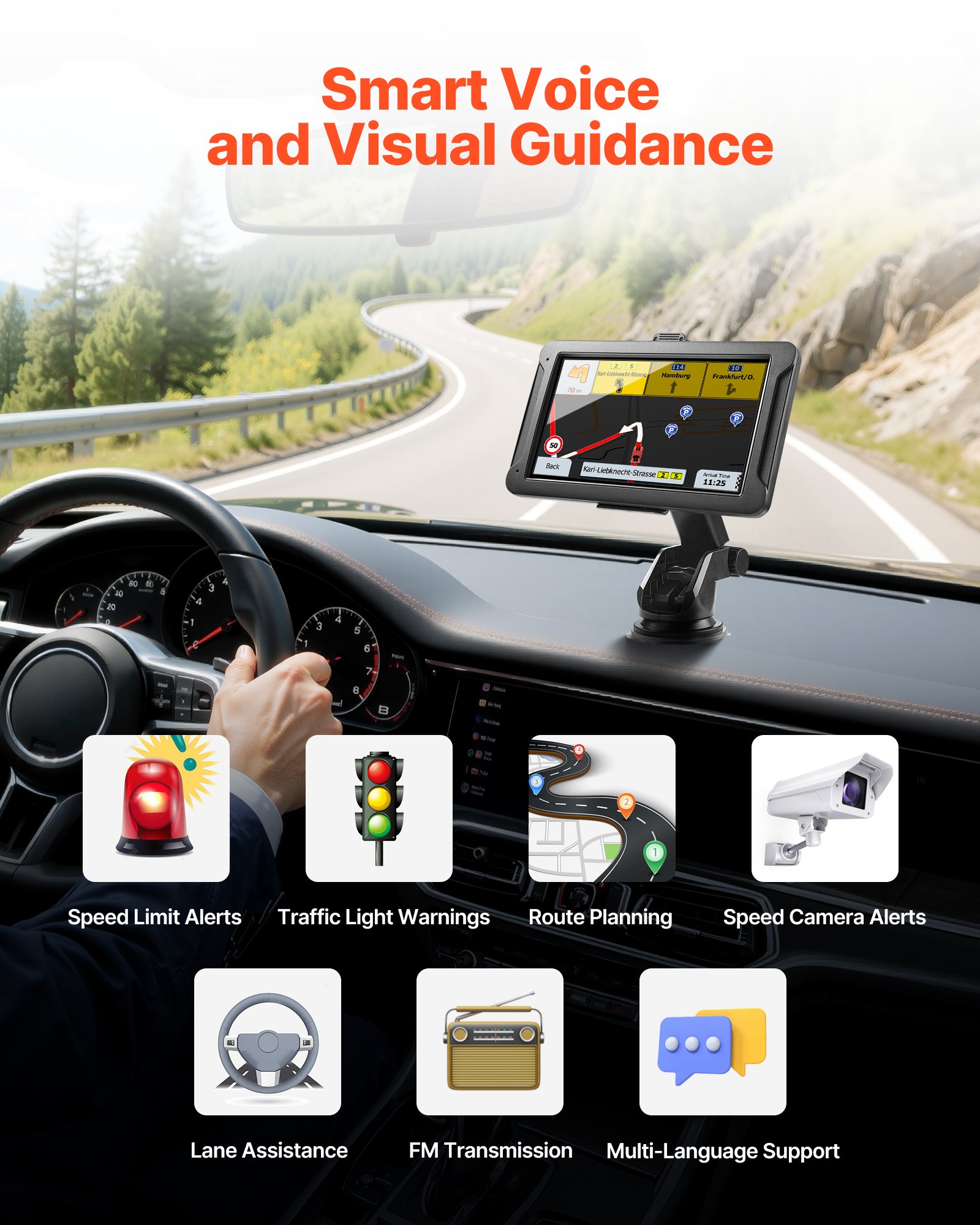 GPS Navigator For Car 7 Inch Touch Screen 16GB GPS Navigation System Dash Cam photo 3