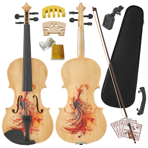 Professional 4/4 Full-Size Violin - Premium Sound, Durable & Lightweight Design With Complete Accessories, Exquisite Handcrafted Finish, Ideal Unique Gift For Musicians photo 6
