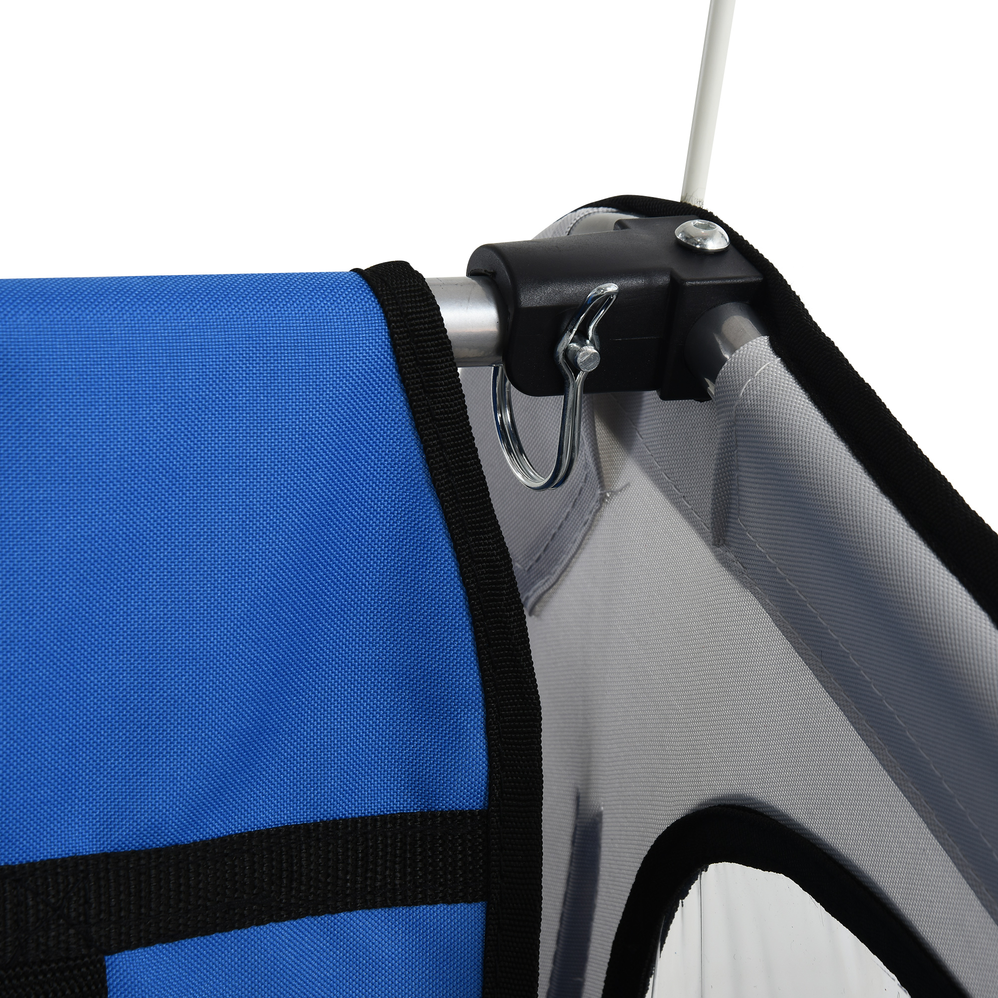 2-Seat Child Bike Trailer for Kids with a Strong Steel Frame, 5-Point Safety Harnesses, & Comfortable Seat, Blue photo 2