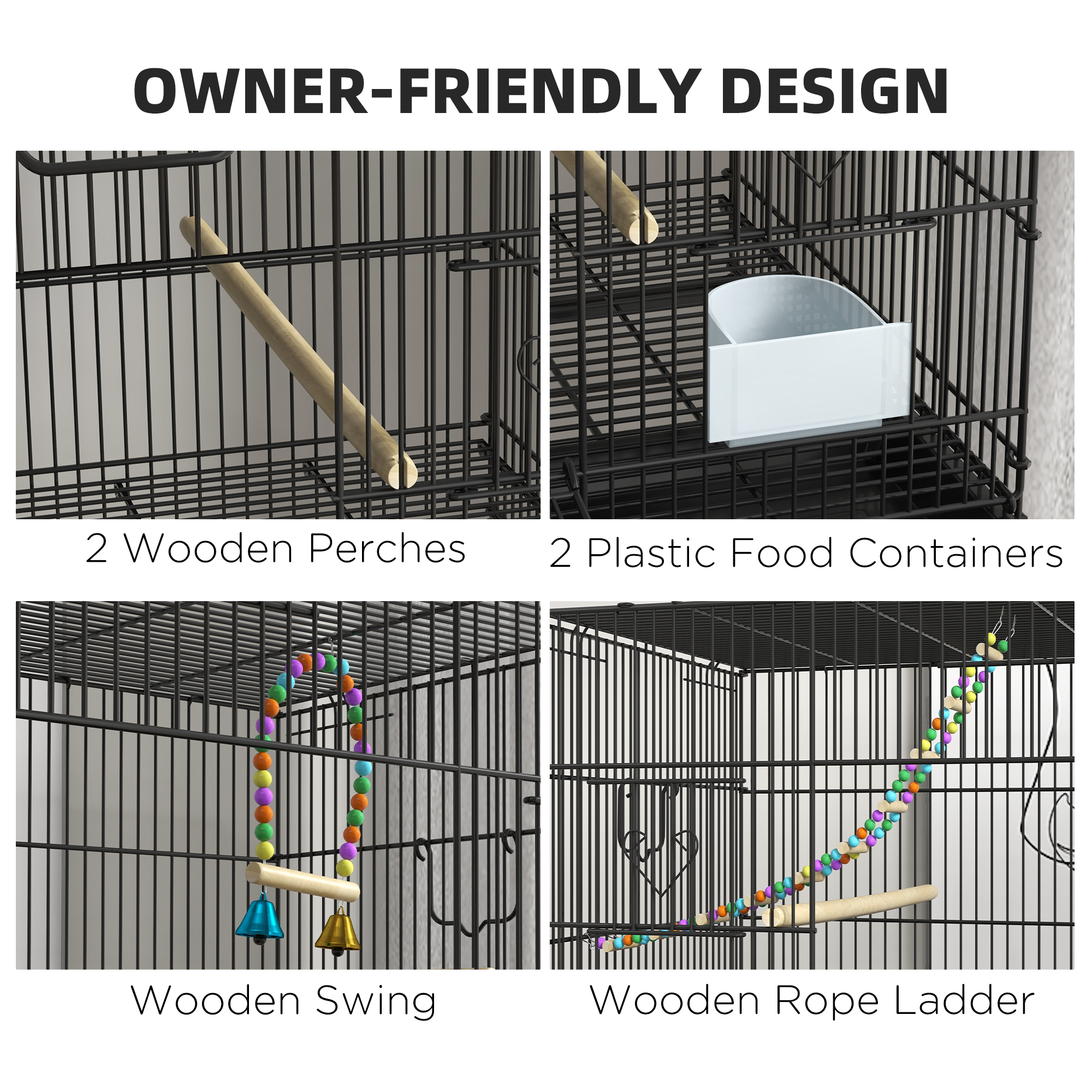 Double Stackable Bird Cage on Wheels w/ Stand, for Canaries photo 4