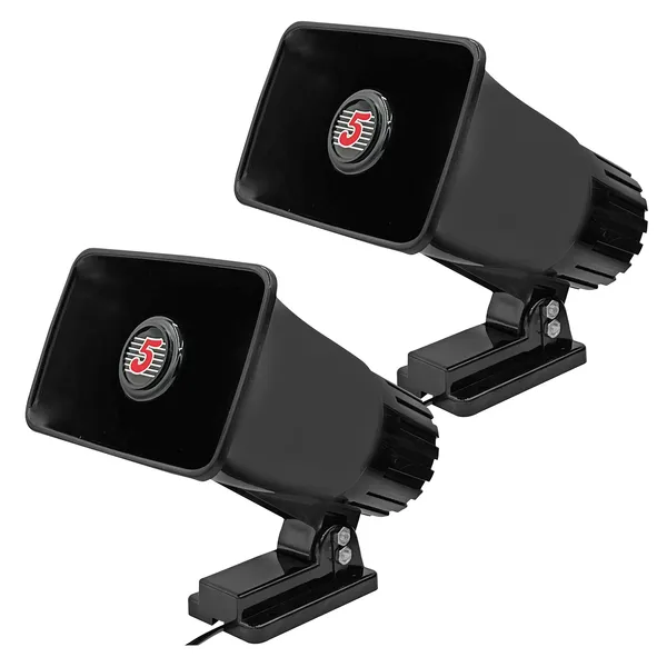 5 Core PA Horn 200W Loud Speaker Pair 6 Inch Bull Horn Loud Audio 80hm All Weather Indoor Outdoor Use photo 1