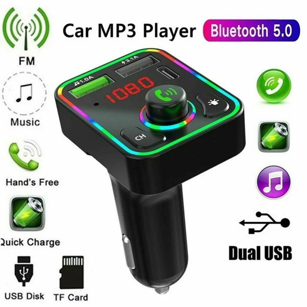 2 Pcs Wireless Car FM Transmitter Mini LED Screen MP3 Bluetooth 5.0 Fast PD Adapter photo 6
