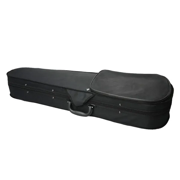 Durable Cloth Fluff Triangle Shape Case With Silver Gray Lining For 4&4 Violin Black photo 1
