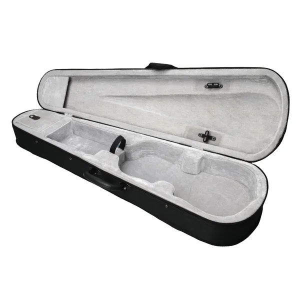 Durable Cloth Fluff Triangle Shape Case With Silver Gray Lining For 4&4 Violin Black photo 4