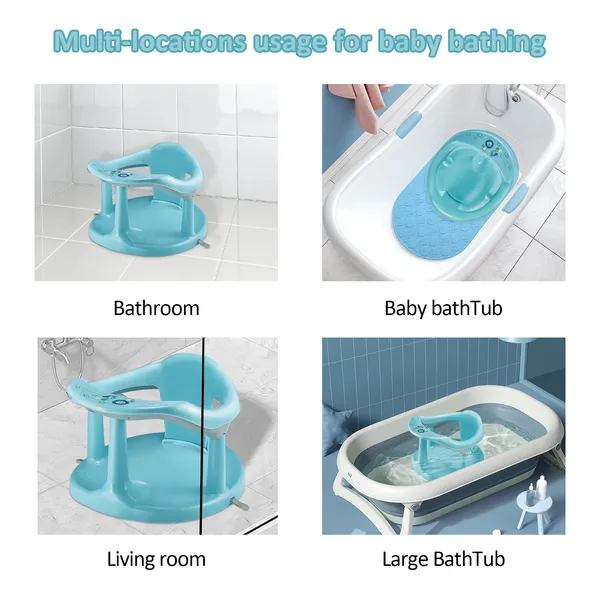 Baby Bath Seat,Baby Bath Chair, Newborn Shower Seat Bathtub Seat Cushion Children's Wrap-Around Shower Chair For 6 Months&Up Cyan photo 5