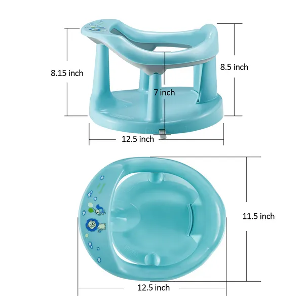 Baby Bath Seat,Baby Bath Chair, Newborn Shower Seat Bathtub Seat Cushion Children's Wrap-Around Shower Chair For 6 Months&Up Cyan photo 3