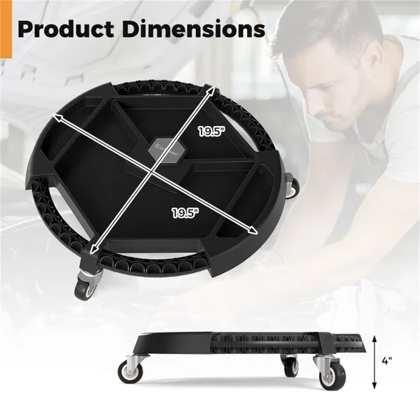 Rolling Garage Tool Caddy With 4 Storage Compartments & Magnetic Holders, 360' Swivel Wheels Portable Tool Tray Organizer photo 5