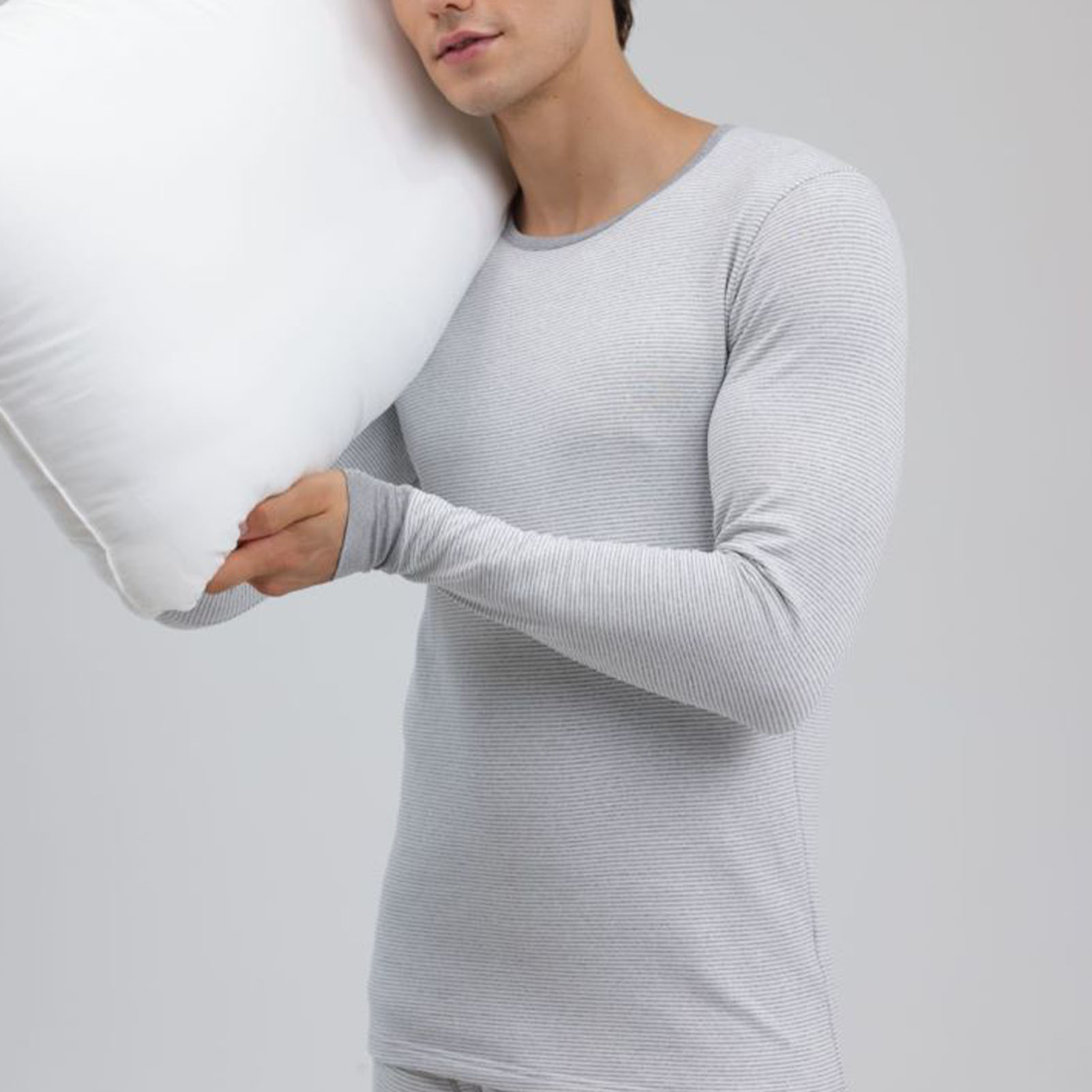 1 Set Men Thermal Underwear Set Knit Slim Fit Stylish Warm Winter Base Layer Cold Weather Clothing XXXL Size photo 2