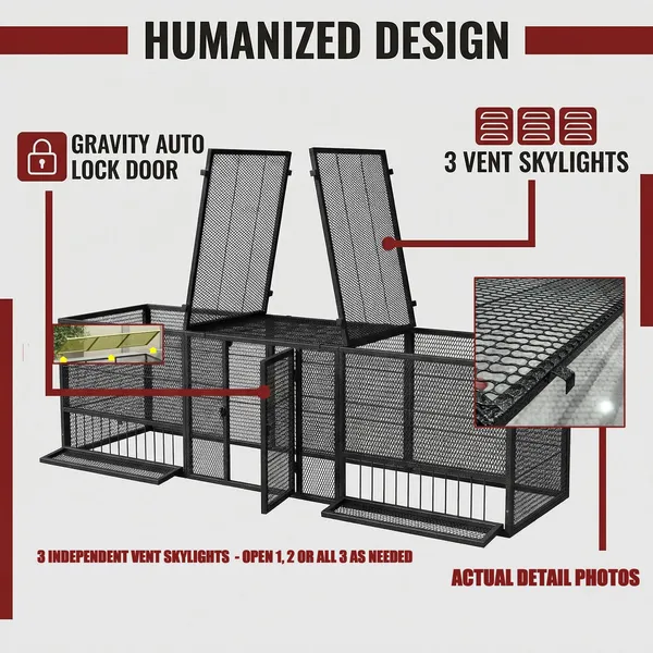 83"Thickened Chicken Coop Durable Pigeon Cage Outdoor Use Comfortable Poultry Cage For Home Breeding Easy-to-Install Design With Strong Load-Bearing Chicken Duck Goose Breeding photo 4