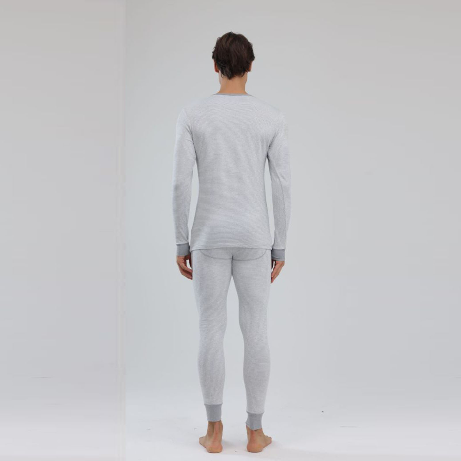 1 Set Men Thermal Underwear Set Knit Slim Fit Stylish Warm Winter Base Layer Cold Weather Clothing S Size photo 5