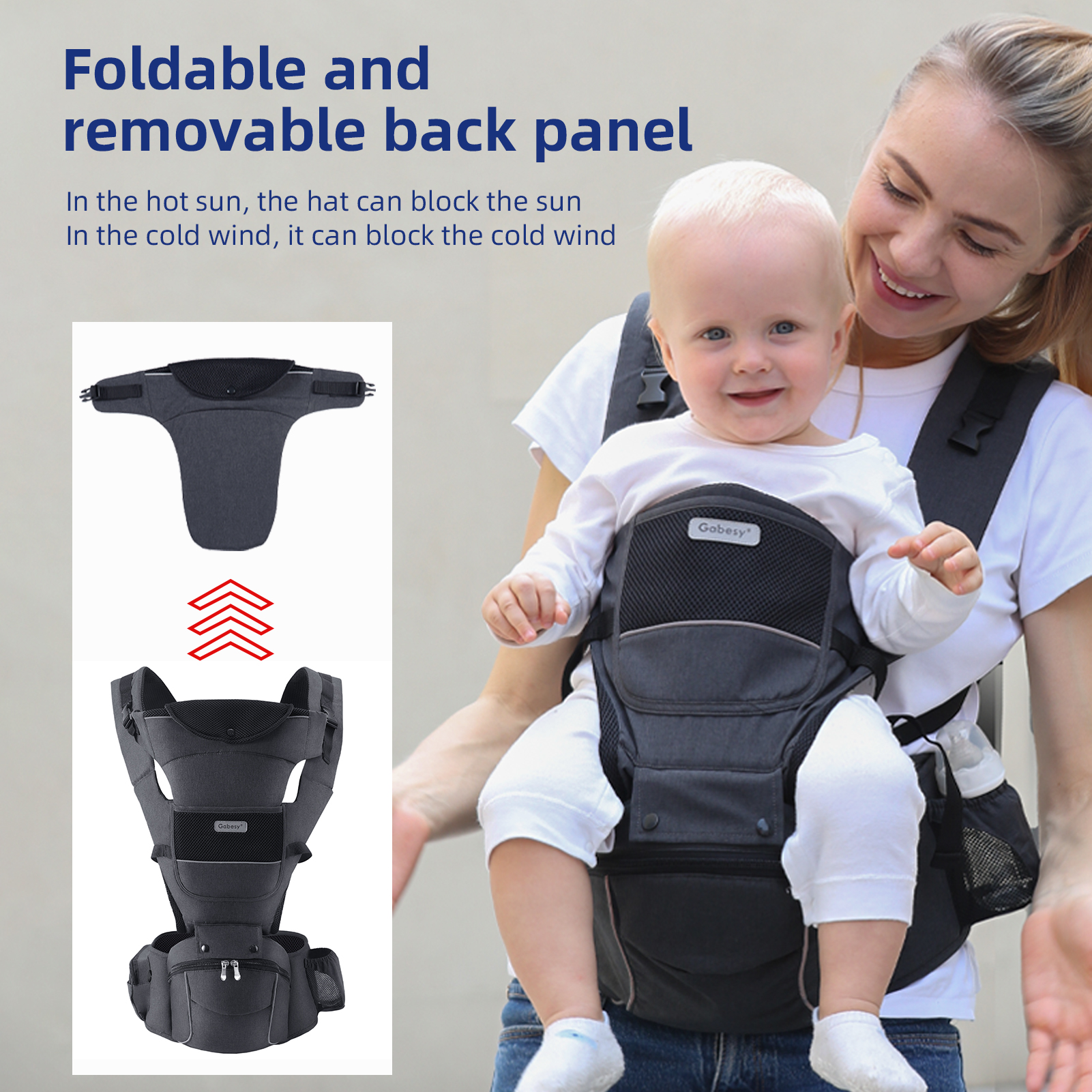 1 Infant Growth Harness  For Newborns To Toddlers  0 - 44 Pounds  Detachable Board, Safety Reflective Strips, Front And Rear Baby Holders, Sling-style Harness, Suitable For Infants Aged 0 - 36 Months photo 4