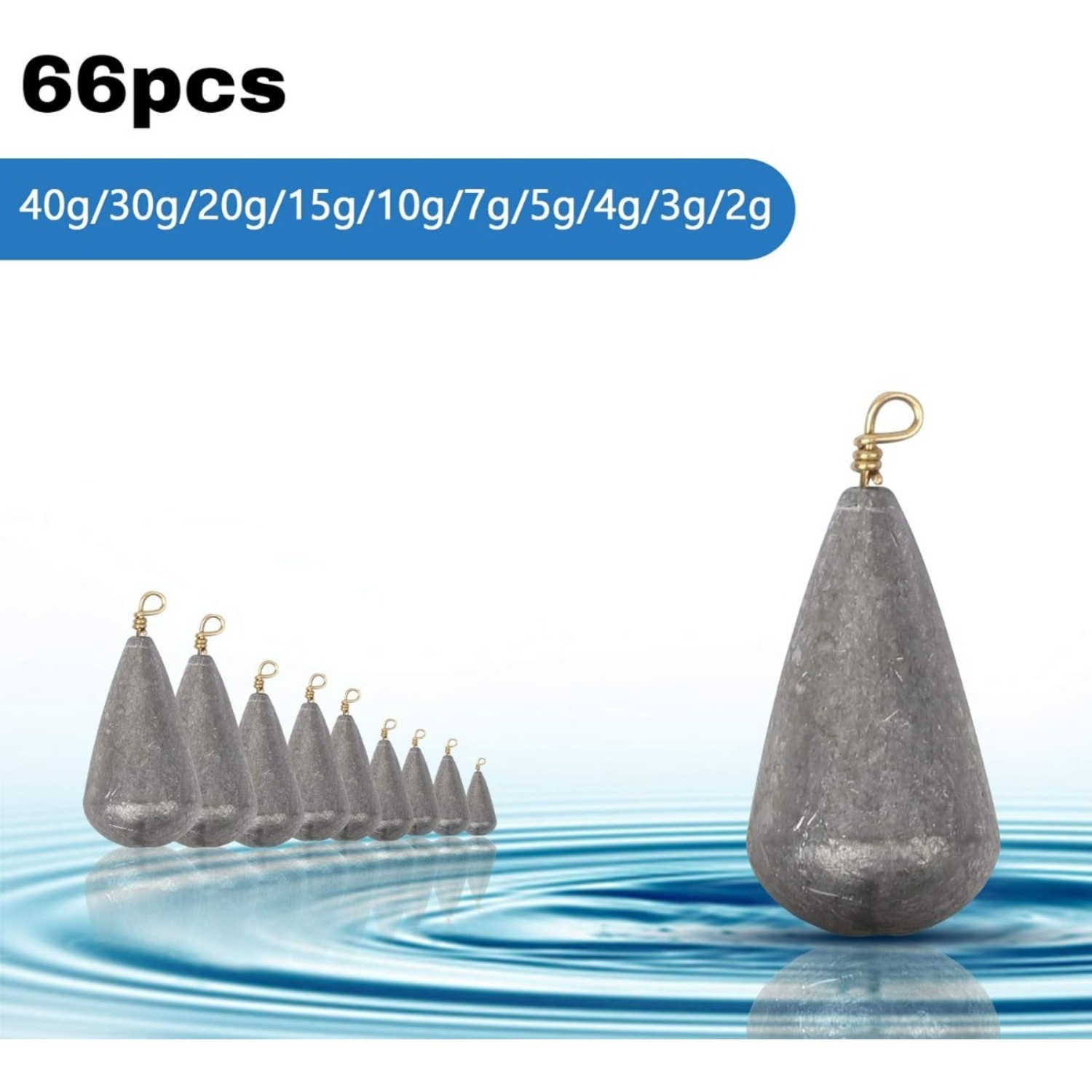 Fishing Weights Set With 69 Sinkers In 10 Sizes And A Storage Box, Heavy Fishing Sinkers From 2g To 40g For Bottom Fishing And Predator Fishing photo 4