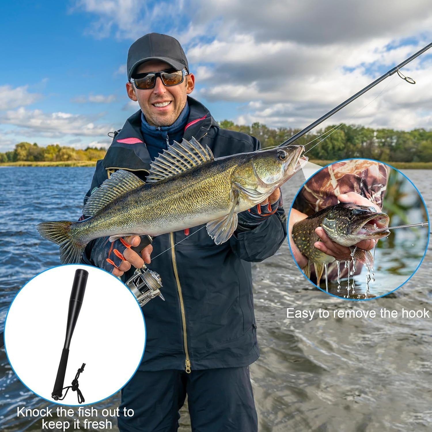 3TLG Fishing Fish Killer Set, 24.5 Cm, Aluminum Fish Stunner, Carp Fishing Accessory With Fishing Pliers And Hook Remover, Fishing For Beginners, Anglers, Predatory Fish For Spin Fishing photo 4